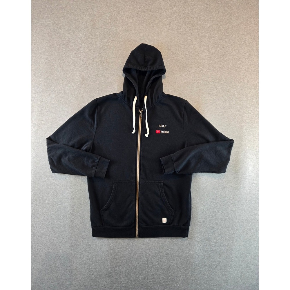 Marine Layer Hoodie Mens Medium Black Afternoon Full Zip SBAF YouTube Logo USA